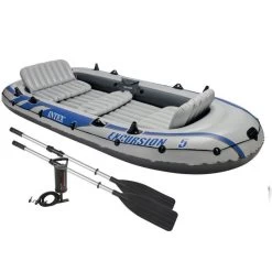 BATEAU GONFLABLE INTEX EXCURSION 5 + 2 AVIRONS + GONFLEUR -Magasin De Kayaks bateau gonflable intex excursion 5 2 avirons gonfleur 3