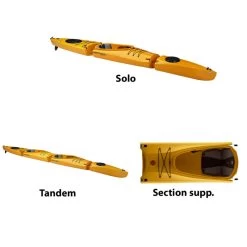 KAYAK MODULABLE POINT 65°N MERCURY GTX DUO JAUNE -Magasin De Kayaks kayak modulable point 65n mercury gtx duo jaune 4