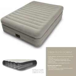 LIT GONFLABLE ELECTRIQUE INTEX TWIN COMFORT ELEVATED AIRBED FIBER -Magasin De Kayaks lit gonflable electrique intex twin comfort elevated airbed fiber 2