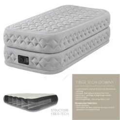 MATELAS INTEX AIRBED AVEC GONFLEUR INTEGRE SUPREME FIBER TECH 1 PLACE